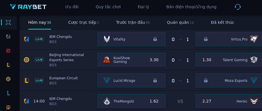 lịch thi đấu Esport