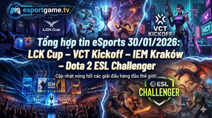 Tổng hợp tin eSports 30/01/2026: LCK Cup – VCT Kickoff – IEM Kraków – Dota 2 ESL Challenger