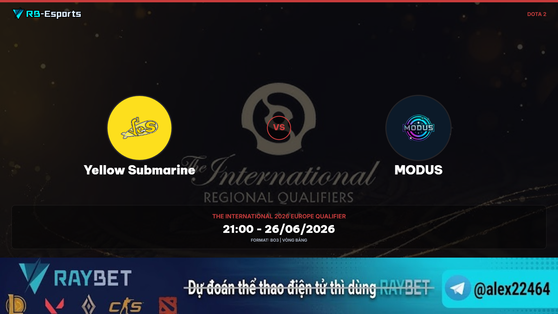 Nhận định trận Yellow Submarine vs MODUS – TI 2026 Châu Âu