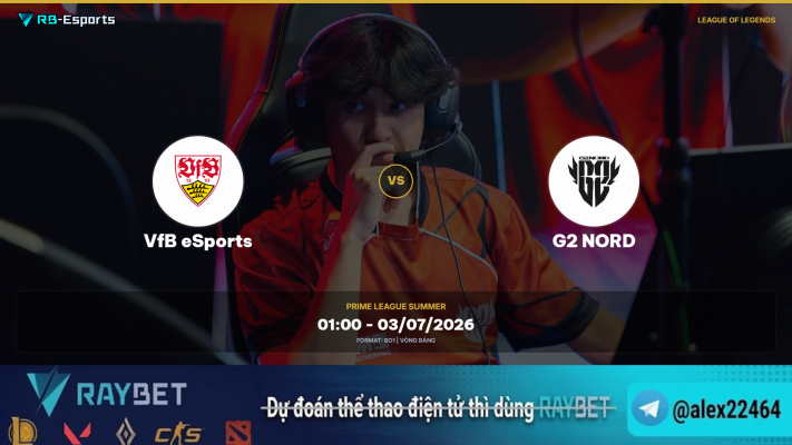 VfB Esports vs G2 Nord, soi kèo VfB Esports G2 Nord, nhận định LMHT, Prime League Summer 2026, esports betting, soi kèo eSports