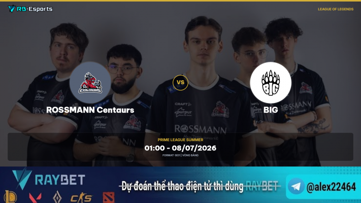 Nhận định kèo Rossmann Centaurs vs BIG - Prime League Summer