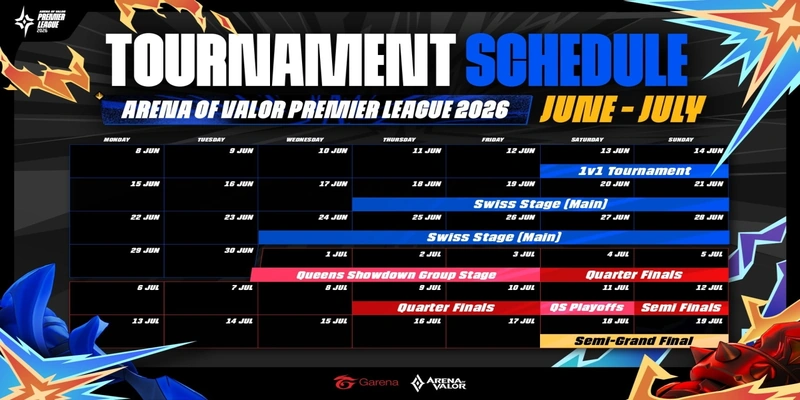 Lịch thi đấu AOV Premier League 2026: Lịch cập nhật, giờ Việt Nam và kênh theo dõi
