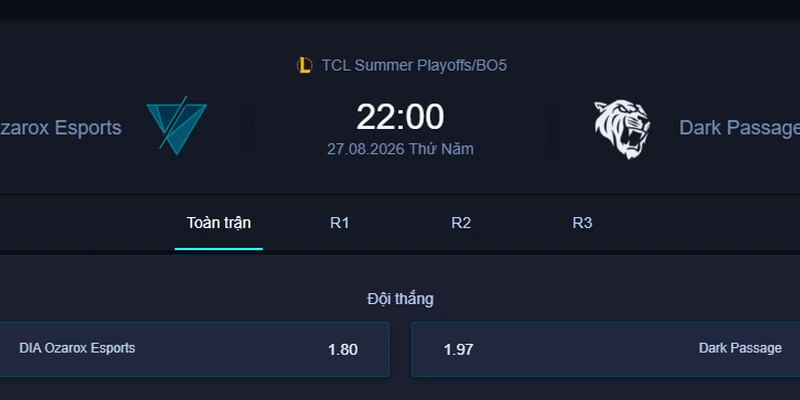 Soi Kèo DIA Ozarox Esports vs Dark Passage - TCL 2026: Phân Tích & Dự Đoán