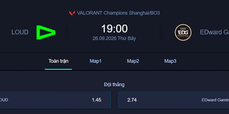 Nhận định kèo LOUD vs EDG - VALORANT Champions Shanghai