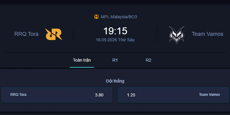 Kèo chính RRQT vs VMS