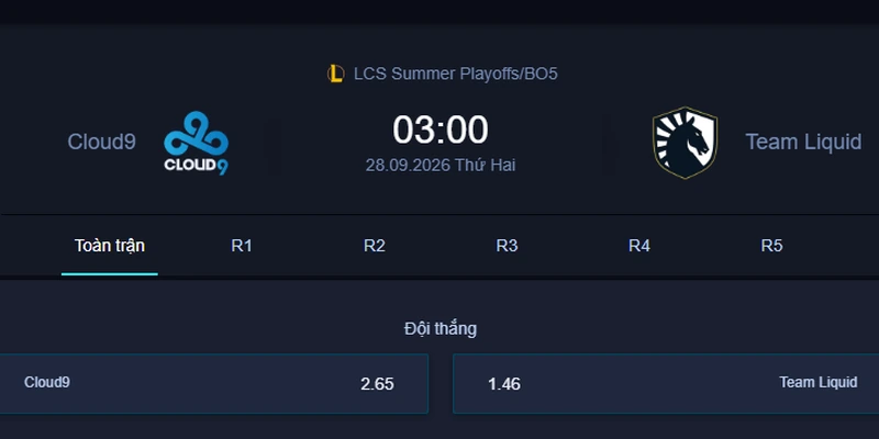 Soi kèo C9 vs TL - LCS Summer Playoffs: Đại chiến quyết định tấm vé chung kết