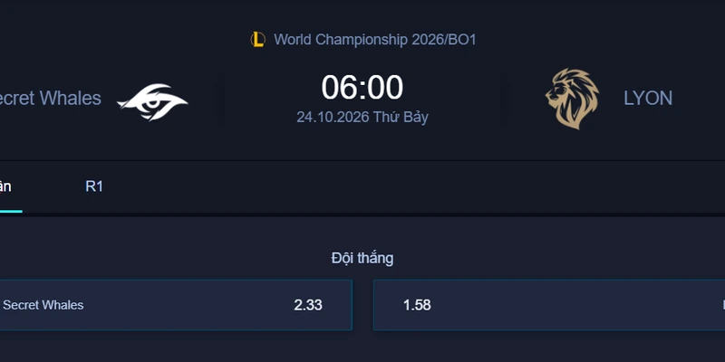 Nhận định kèo TSW vs LYON (BO1) - CKTG 2026: Đại diện Việt Nam có thể gây bất ngờ?