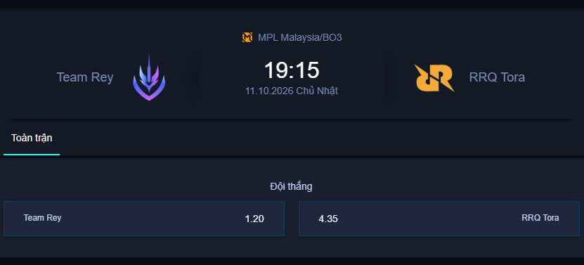Nhận định REY vs RRQ - MPL Malaysia: REY áp đảo phong độ, RRQ có tạo nên bất ngờ ngày 11/10?
