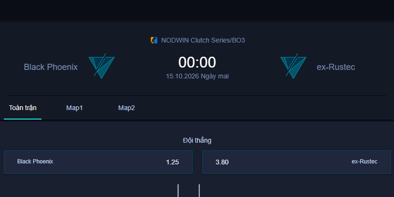 Soi kèo BP vs ex-RST - NODWIN Clutch Series: Black Phoenix khẳng định sức mạnh, ex-RUSTEC quyết tâm tạo bất ngờ ngày 15/10