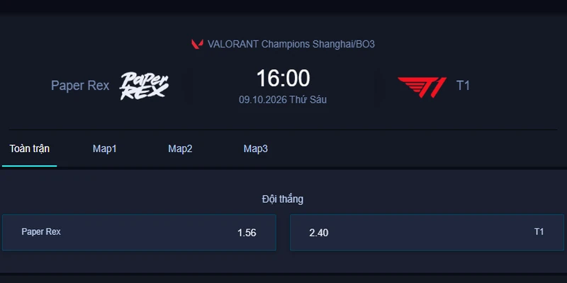 Soi kèo PRX vs T1 - VALORANT Champions Shanghai: Đại chiến Pacific quyết định tấm vé đi tiếp